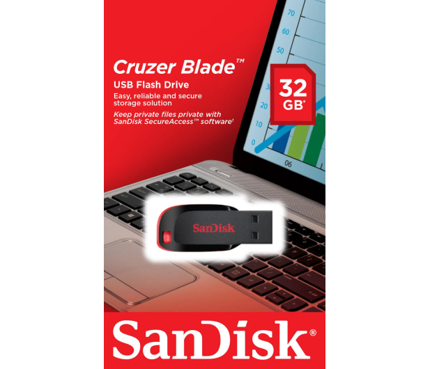 Sandisk 32GB Cruzer Blade (czarny) - 82178 - zdjęcie 3